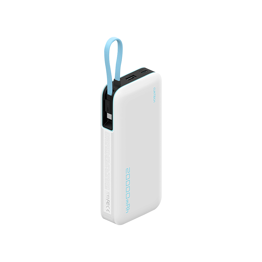 แบตเตอรี่สำรอง CUKTECH AURA PB200N 20000 MAH CE สีขาว จ่ายไฟรวมสูงสุด 55W